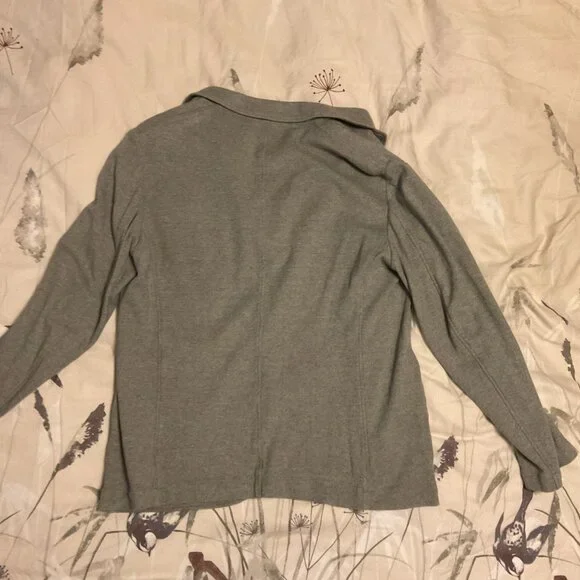 Massimo Dutti Grey Knit Blazer Jacket 48R Soft Tailored Casual - Picture 9 of 11